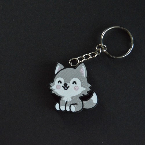 Wolf pup keyring - -,