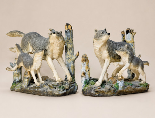 Wolf pup resin - wolf, set