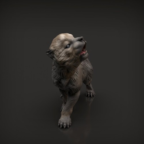 Wolf pup printed model - wolf,