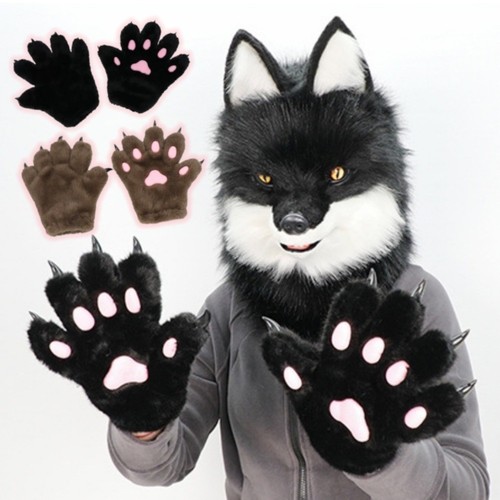 Cosplay gloves plush - gloves, cat