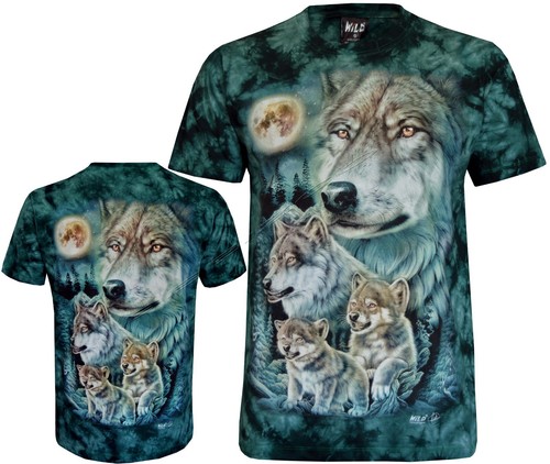 Tie dye shirt wolf - tie,